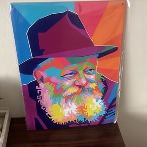 Chabad Lubavitch Pop Art Portrait on metal